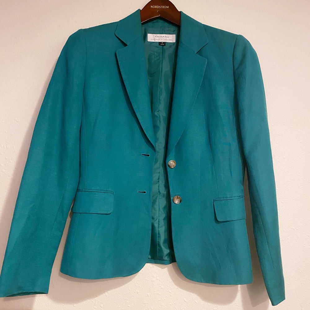 Tahari By Arthur S. Levine Linen Blend Blazer 4